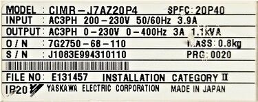 CIMR-J7AZ20P4 | Yaskawa Drives